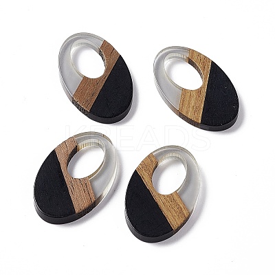 Opaque Resin & Walnut Wood Pendants RESI-M027-02E-1
