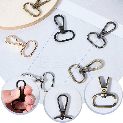 24Pcs 6 Colors Zinc Alloy Swivel Clasps FIND-SP0003-74-1