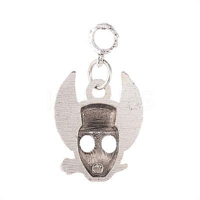 Skull Tibetan Style Alloy European Dangle Charms PALLOY-I116-35AS-1