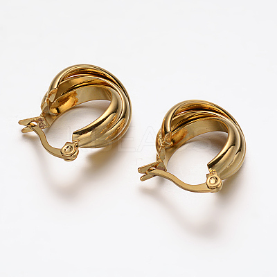 Oval 304 Stainless Steel Triple Hoop Earrings EJEW-N034-23-1