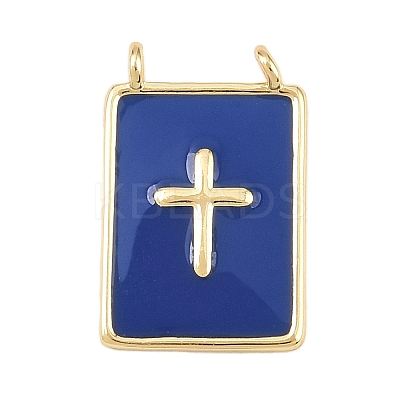Brass Enamel Pendants KK-L251-01G-B-1