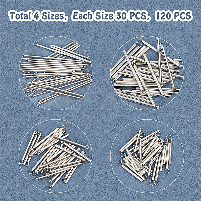 120Pcs 4 Size 304 Stainless Steel Pendants STAS-UN0021-85P-1