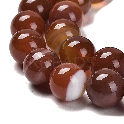 Natural Striped Agate/Banded Agate Beads Strands G-B079-A05-03B-1