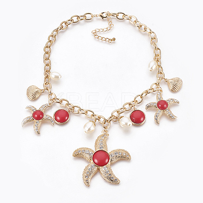 Alloy Pendant Necklaces NJEW-WH0002-03G-1