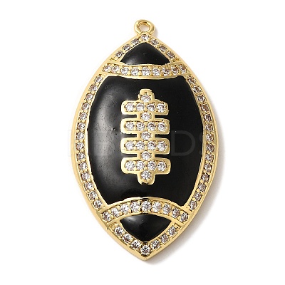 Rack Plating Brass Enamel with Cubic Zirconia Pendant KK-A229-32G-03-1