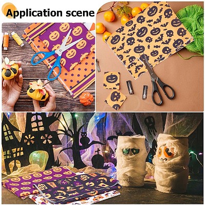Halloween Printed Polycotton Fabric DIY-WH0032-07A-1