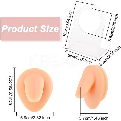 Soft Silicone Tongue Flexible Model Body Part Displays with Acrylic Stands ODIS-WH0002-23-1