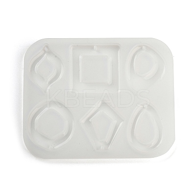 Square Teardrop Oval DIY Pendant Silicone Molds DIY-E072-04A-1