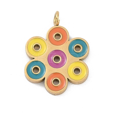 304 Stainless Steel Enamel Pendants STAS-I325-102D-G-1