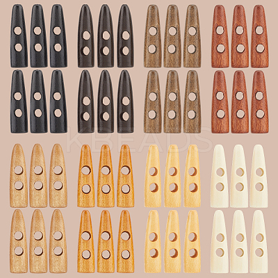 48Pcs 8 Colors 2-Hole Wood Buttons WOOD-GF0002-35A-1