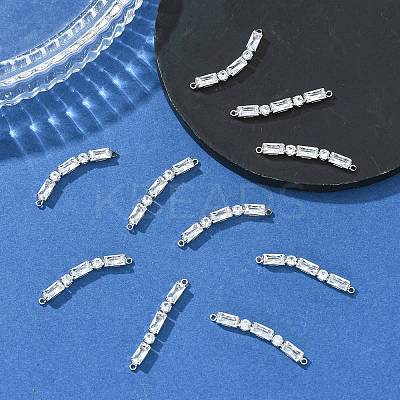 SHEGRACE Brass Pave Clear Cubic Zirconia Connector Charms XGRQ3P287-641P-1
