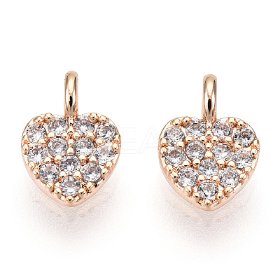 Brass Micro Pave Cubic Zirconia Charms KK-P157-14G-01-NF-1