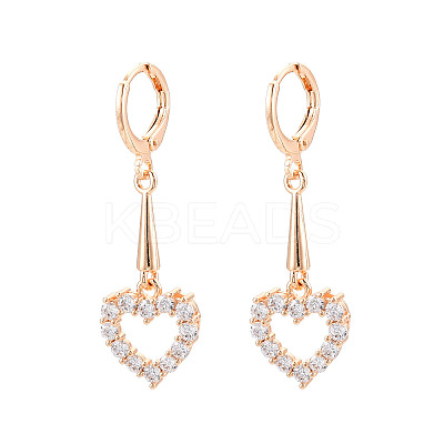Brass Micro Pave Cubic Zirconia Leverback Earrings EJEW-N058-18A-G-1