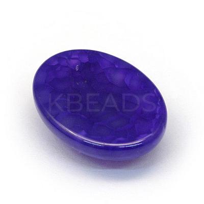 Oval Dyed Natural Crackle Agate Cabochons G-R349-15x20-02-1