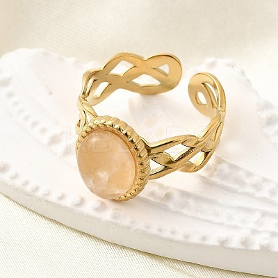 304 Stainless Steel Cuff Rings for Women RJEW-U062-02A-01G-1