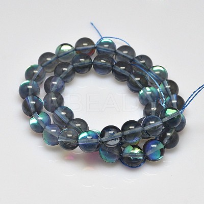 Synthetical Moonstone Beads Strands G-G585-10mm-03-1