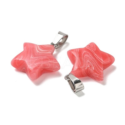 Synthetic Rhodochrosite Pendants G-B127-12P-08-1
