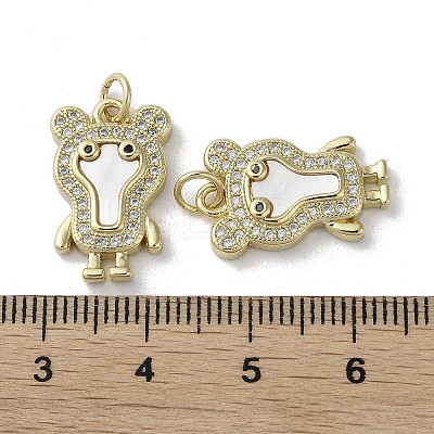 Brass Micro Pave Cubic Zirconia Pendants KK-G485-31B-G-1