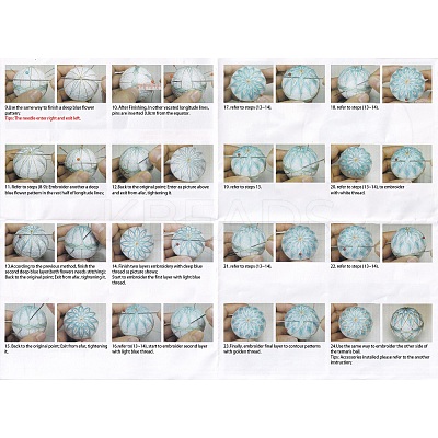 DIY Embroidery Temari Ball Kits DIY-I064-B02-1