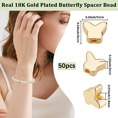 50Pcs Brass Spacer Beads FIND-BBC0003-85G-1