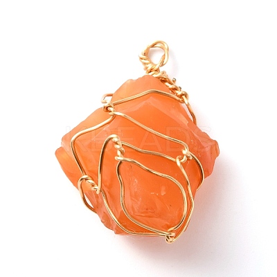 Rough Raw Natural Mixed Stone Pendants PALLOY-JF00848-1
