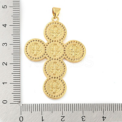 Cross Brass Micro Pave Cubic Zirconia Pendants KK-Q796-01G-1
