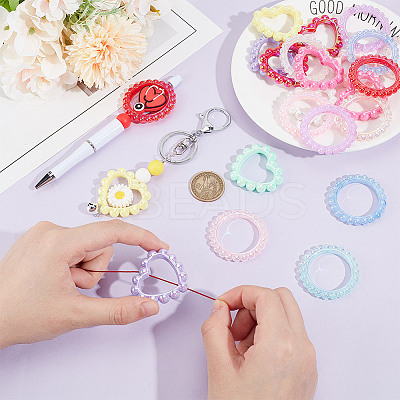 28Pcs 14 Styles Acrylic Bead Frame SACR-GA0001-08-1