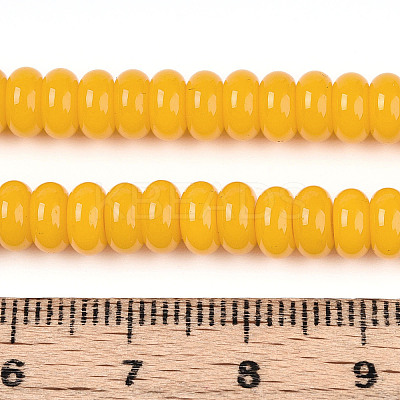 Opaque Spray Painted Glass Beads GLAA-ZX008-6mm-18K-1