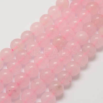 Natural Rose Quartz Bead Strands X-G-P281-02-10mm-1