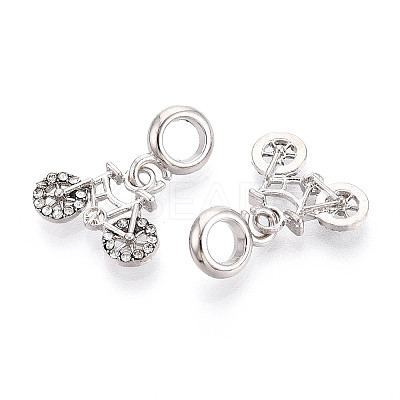Alloy Crystal Rhinestone European Dangle Charms FIND-N009-23P-1