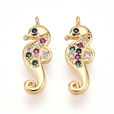 Brass Micro Pave Cubic Zirconia Pendants X1-KK-N261-16G-1