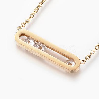304 Stainless Steel Pendant Necklaces NJEW-P206-20G-1
