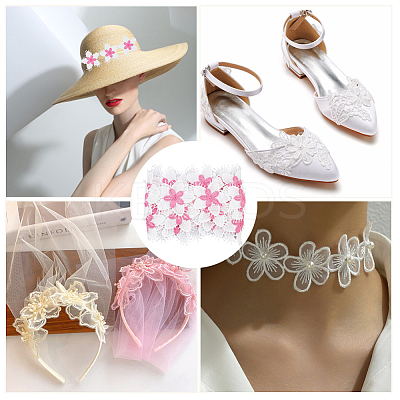 Flower Polyester Eyelash Lace Trim Ribbon OCOR-WH20003-03B-01-1