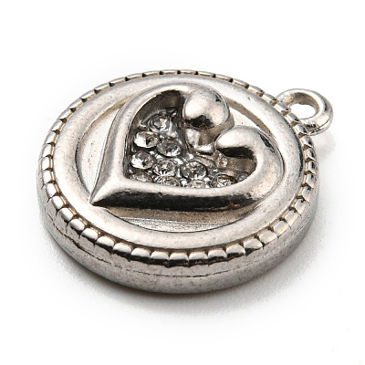 316 Surgical Stainless Steel with Rhinestone Pendants STAS-G310-01P-1