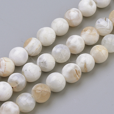 Natural Fire Crackle Agate Beads Strands X-G-S249-09-8mm-1