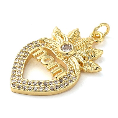 Mother's Day Brass Micro Pave Clear Cubic Zirconia Pendants FIND-Z041-20K-1