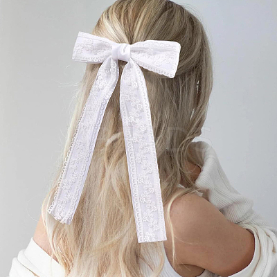 1Box Polyester Alloy Bowknot Hair Clips PHAR-CN0001-03-1