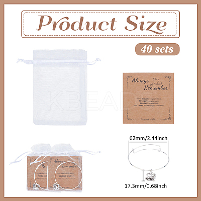 40Pcs Iron Expandable Charm Bangles BJEW-ME00001-1