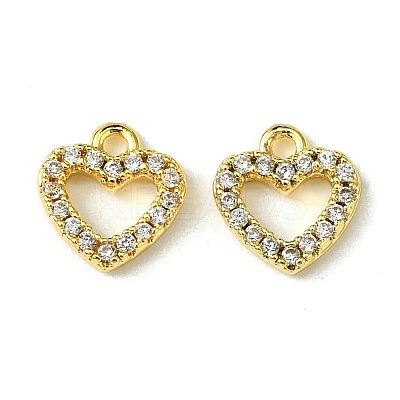 Valentine's Day Brass Micro Pave Cubic Zirconia Charms FIND-Z035-06G-1