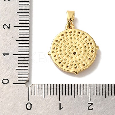 Rack Plating Brass Micro Pave Cubic Zirconia Pendant KK-U027-15G-1