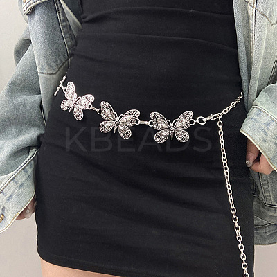 Tibetan Style Alloy Butterfly Link Chain Waist Belly Chains for Women FS-WG99F1B-02-1
