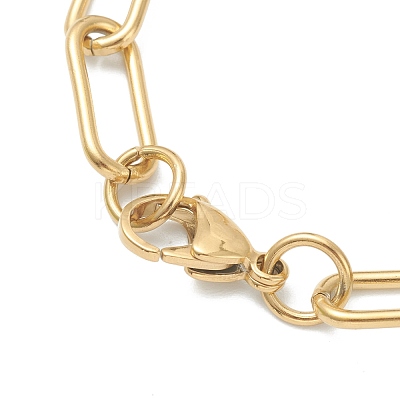 304 Stainless Steel Paperclip Chains Bracelets BJEW-I293-09G-1