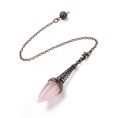 Natural Rose Quartz Dowsing Pendulums G-L524-06R-06-1