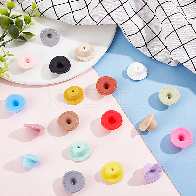 19Pcs 19 Colors Silicone Beads SIL-AR0001-05-1