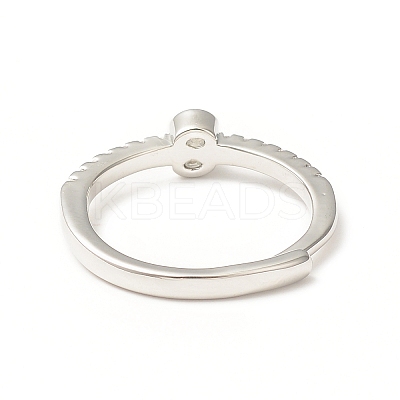 Clear Cubic Zirconia Initial Letter Adjustable Ring RJEW-C052-01P-S-1