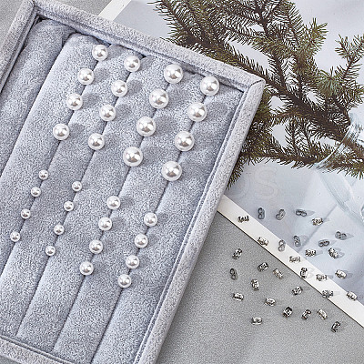 16 Pairs 4 Size Plastic Imitation Pearl Stud Earrings with Steel Iron Pins EJEW-AN0003-89-1