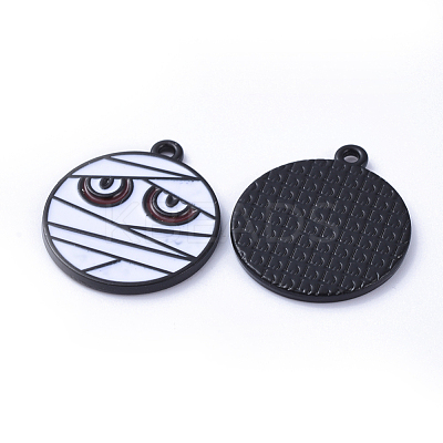 Gunmetal Plated Alloy Enamel Pendants X-ENAM-D040-D01-B-1