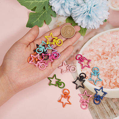 26Pcs 13 Colors Zinc Alloy Swivel Lobster Claw Clasps PALLOY-CJ0001-131-1