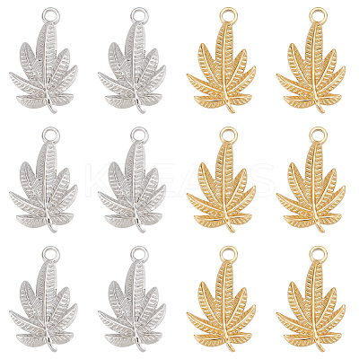 16Pcs 2 Colors 304 Stainless Steel Pendants STAS-PH0004-62-1