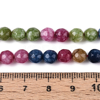 Dyed Natural White Jade Beads Strands G-T139-6mm-60-03-1